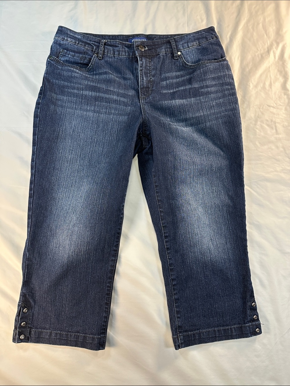 Cropped Denim Capris - Dark Blue Women 12 Bandolino Mandie Jeans
